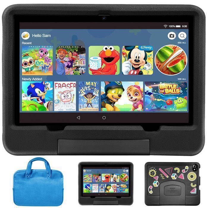 Tablette Tactile 10 Pouces Android 12 8 Go RAM 128 Go ROM/TF 1 TB Écran IPS HD Tablette Éducative WiFi 6850 mAh Play Store
