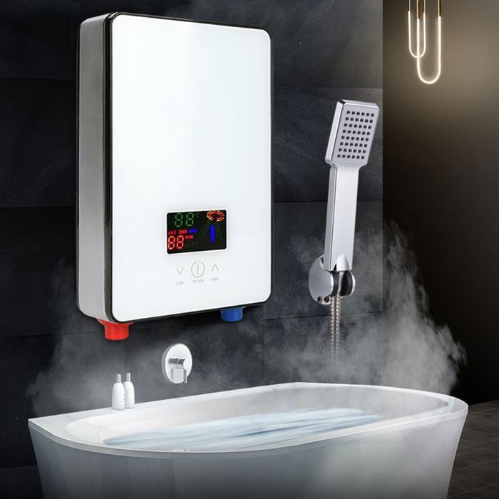 Kit de Chauffe-Eau Électrique - Chauffe-Eau Thermique 30-55℃ - Chauffe-Eau 6500W Avec Écran LED - Chauffe-Eau Mural 30-55℃ (Blanc)