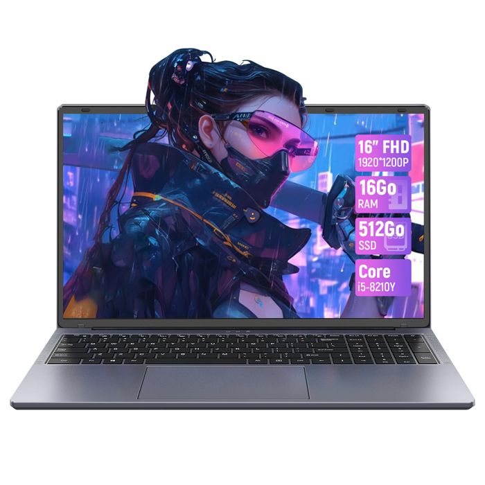 PC portable 16FullView-Intel Core i5-8210Y(Jusquà 36 GHz)-16Go RAM 512Go SSD-Windows 11PRO-RJ45-Ordinateur Portable-AZERTY