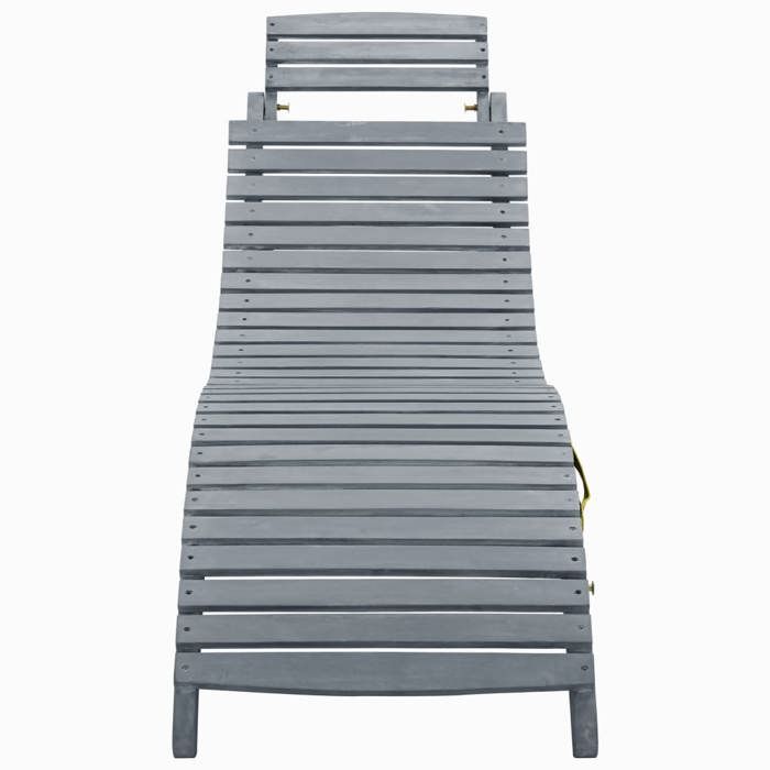 MGH - NEUF Chaise longue/transat - Délavage gris Bois dacacia solide CC567
