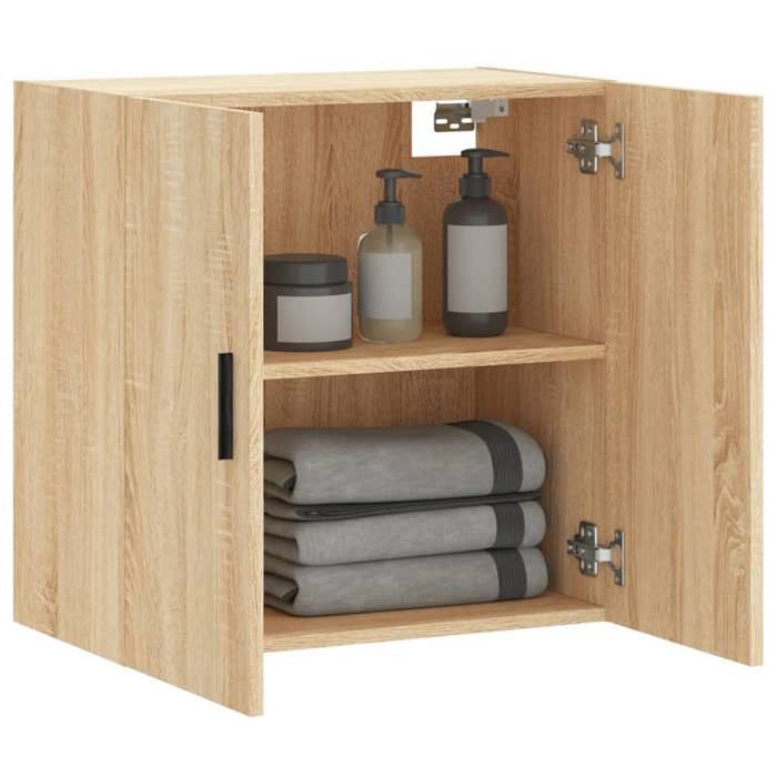 Armoire Murale 60x31x60 cm Meuble Rangement Bois Meuble Suspendu Salle de Bain Chêne Sonoma Bois DIngénierie