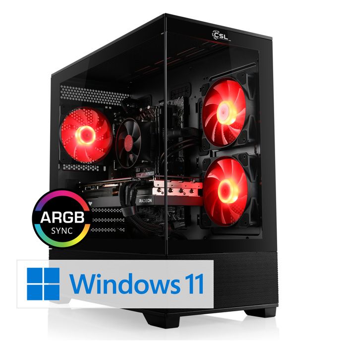Pc Gaming Csl M12240h Amd Ryzen 7 8x 4100 Mhz Radeon Rx 9070 Ddr5 Ram .2 Ssd Windows 11 - vue 2