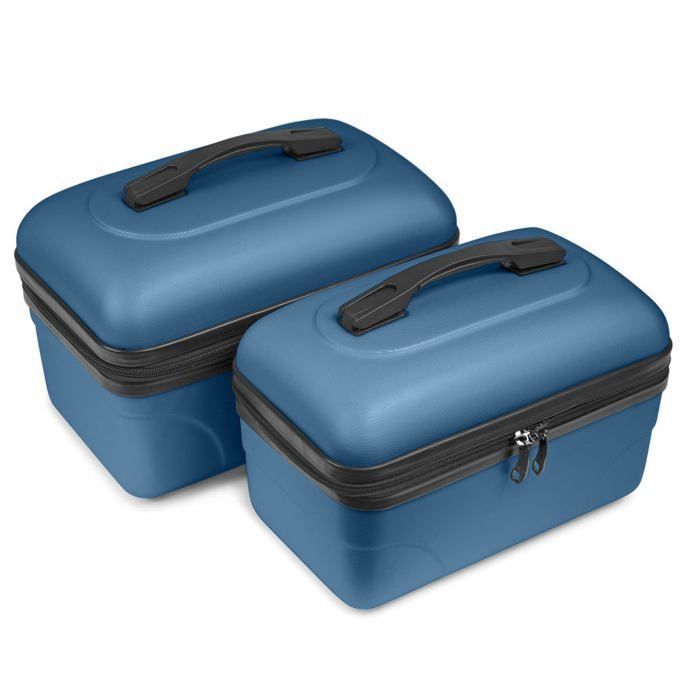 KINSTON Set de Grands Vanity – Vanity Case Rigide (Bleu Foncé