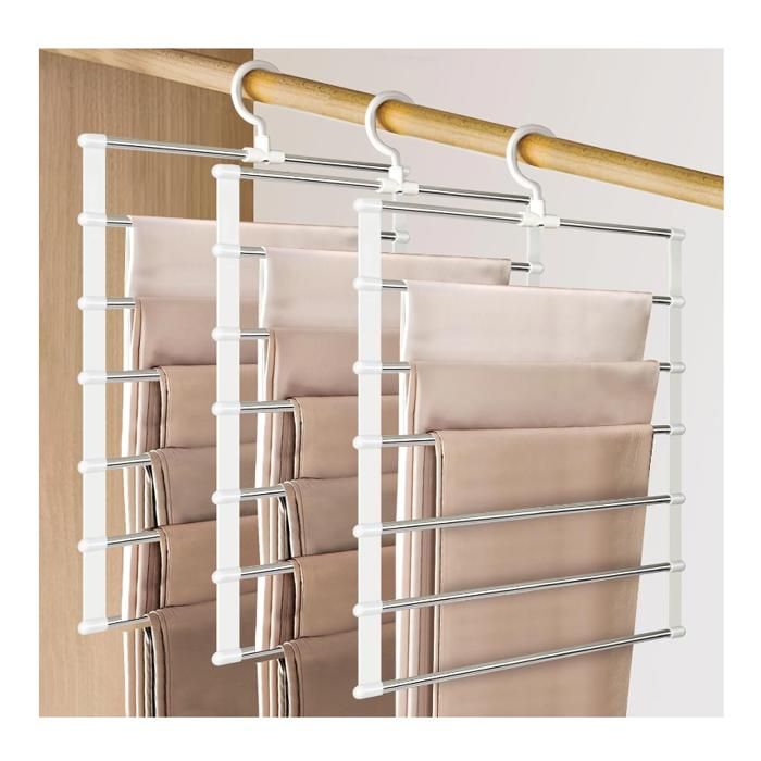 Cintre Pantalon Cintre Gain De Place pour Armoire Crochet pivotant à 360 Ceintre pour Pantalons pour Armoire Pliable (3 PCS)