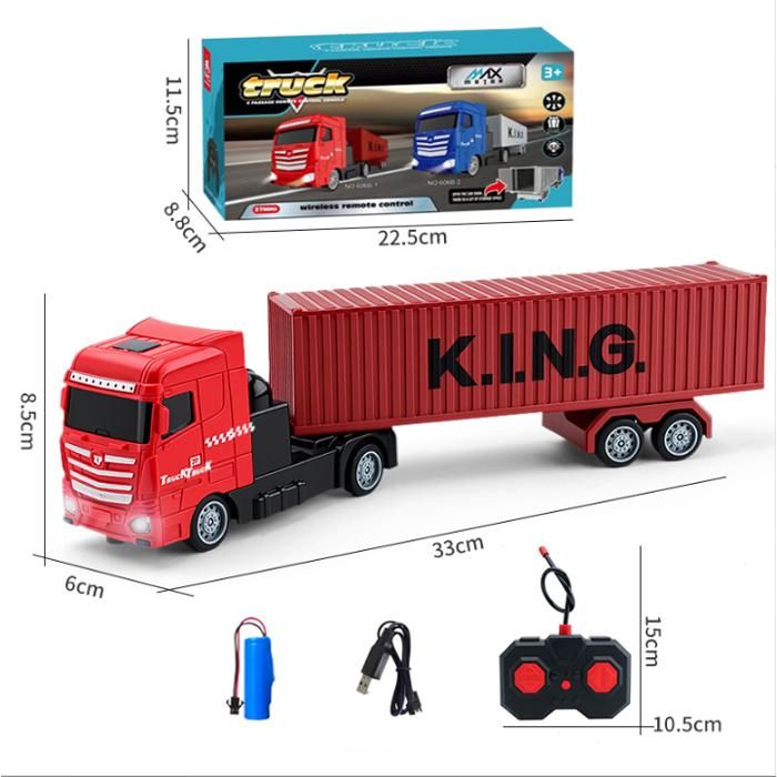 Driven By Battat Micro Camion Porte-conteneurs Avec Lumières Et Sons, Conteneur Détachable, Rampe, Capot Ouvrant, Dès 3 Ans