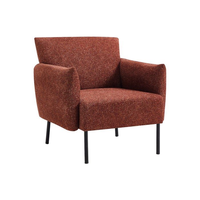 Fauteuil en tissu chiné terracotta GERALDIA Fauteuil en tissu chiné terracotta GERALDIA