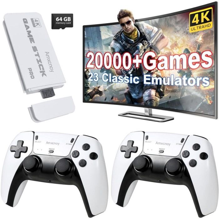 Console de jeu vidéo Portable GD10 avec manettes sans fil 4K HD TV