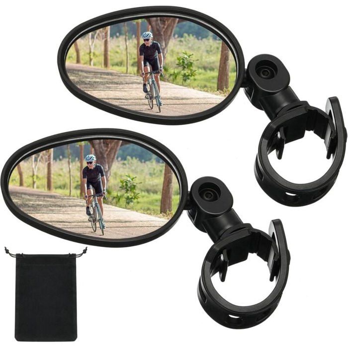 Lot De 2 Rétroviseurs De Vélo ZoeTekway – Rotatifs à 360°, Grand Angle, Universels, Sangle Réglable, Pour VTT, Route, électrique, Sans Outil