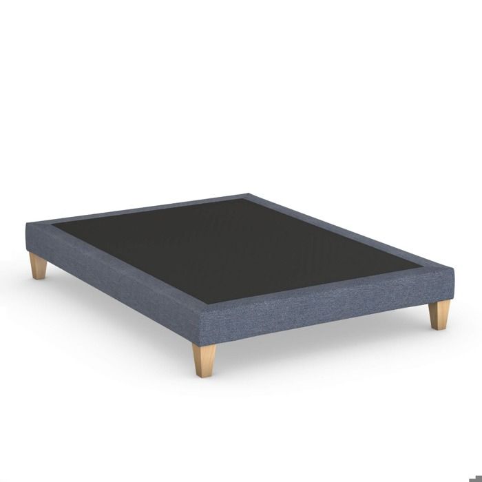 Sommier déco tapissier bleu océan - SOMEO 160x200 - Bleu - Garantie 5 ans - Someo