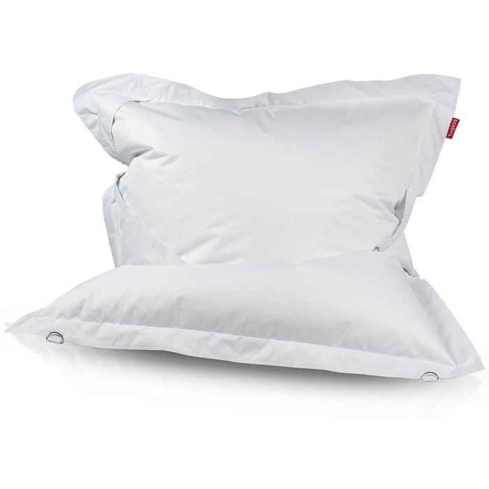 Pouf coussin géant avec sangles siège rembourré en polyester imperméable assise confortable EPS intérieur extérieur Blanc Nc3 M