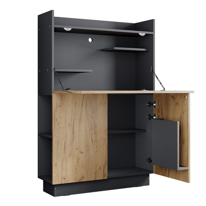 Secrétaire bureau Alena 85x28.6cm Anthracite/Chêne de force doré Vicco 57833 Secrétaire bureau Alena 85x28.6cm Anthracite/Chêne de force doré Vicco 57833