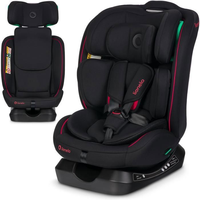 Siège auto bébé évolutif LIONELO Aart i-Size - 40-150 cm - Réglage de l’inclinaison - Groupe 0+/1/2/3 - Noir/Rouge