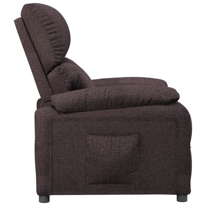 Fauteuil relax - Brun - Fauteuil inclinable - maximale : 110 kg - Marron foncé Tissu 71.5x93x98 cm F7209