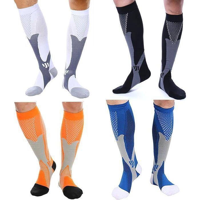 Chaussettes de Contention pour Hommes et Femmes Bas de Contention Chaussettes de Compression Multicolore S/M ( EU 35-39 )