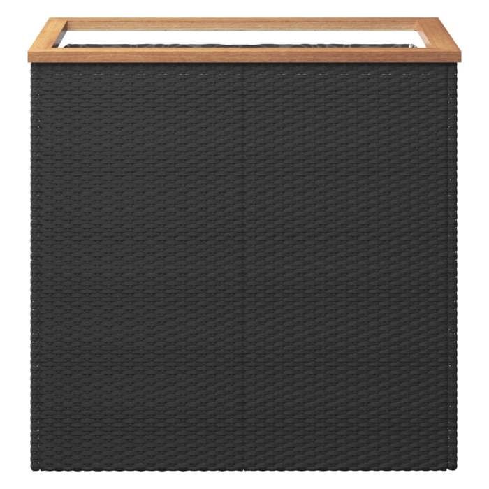 Promo“Jardinière Noir 80 x 40 x 80 cm en résine tressée et acier avec fond ouvert et grand volume de plantation 832474