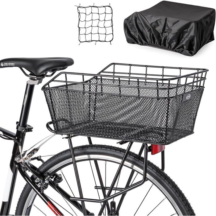 Panier de vélo arrière avec Filet de Chargement et Une Doublure épaisse pour véloSac de Doublure épaisse pour vélovélo électrique