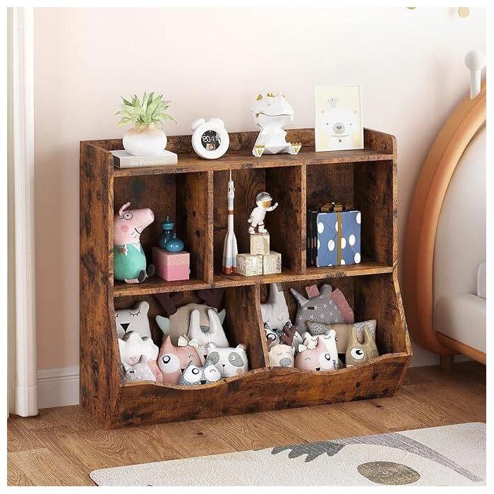 Étagère à jouets pour enfants 2 niveaux 5 compartiments 922980cm chambre denfant salle de jeux maternelle