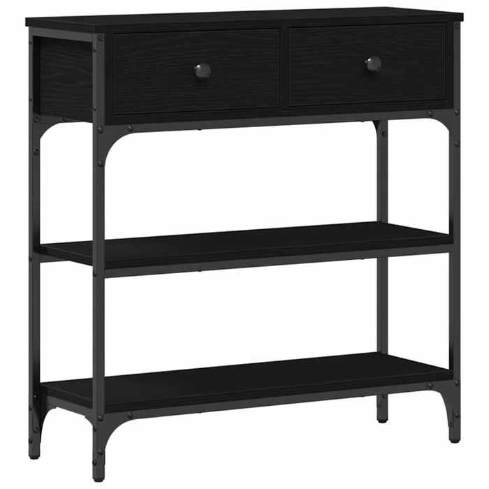 Chic Table console Chêne noir 72 5 x 25 x 75 cm Bois dingénierie - Table de salon &1_17554