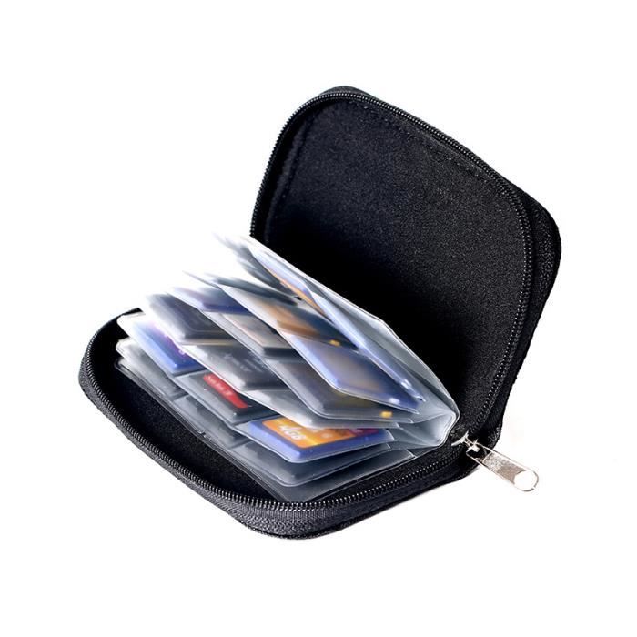 NoirSac de rangement pour cartes mémoire, étui de transport pour 22 emplacements pour CFSD