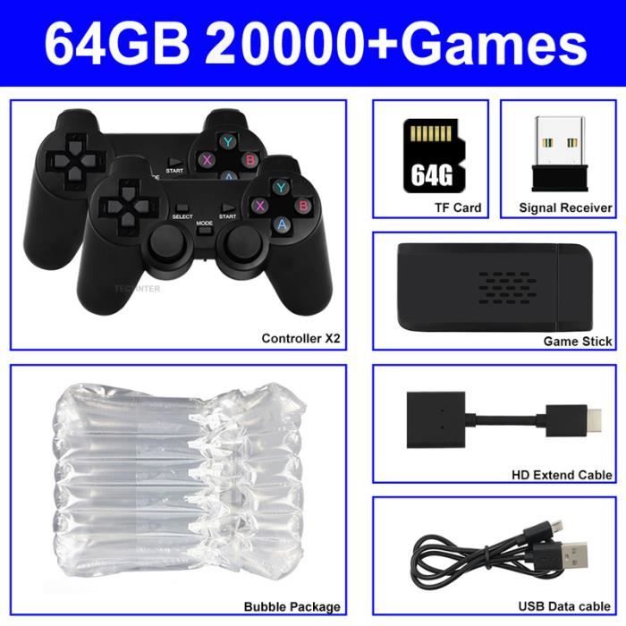Mini Console de Jeu TV, Manettes Sans Fil, Rétro Gaming HD, 64G avec