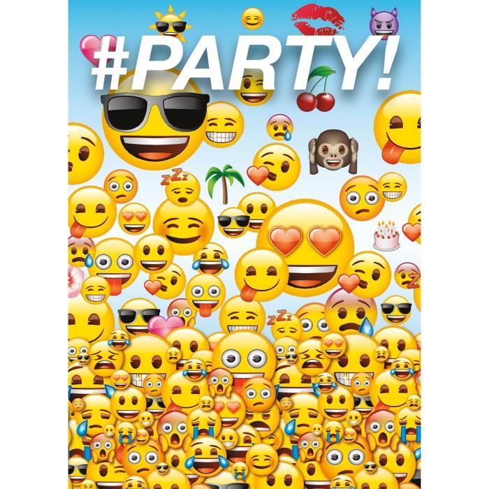 8 Cartes D Invitation Emoji Cdiscount Beaux Arts Et Loisirs Creatifs