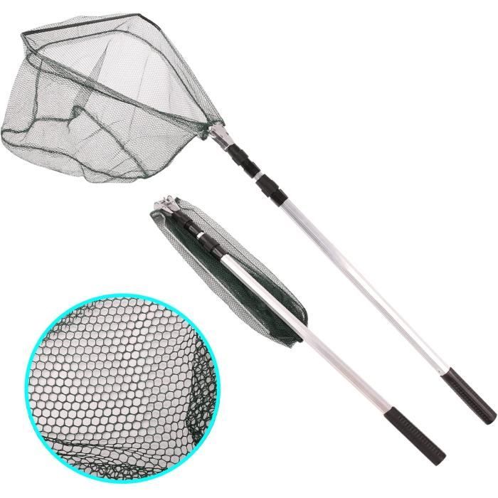 Épuisette Télescopique 180 Cm – Alliage Alu, Tête Pliable, 3 Extensions, Pour Carpe, Truite, Perche