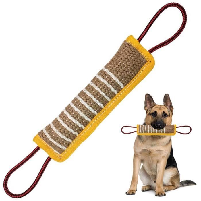 Meilleurs prix pour Boudin À Mordre en Jute pour Chien, Jouet Morsure Chien Extra Robuste, Jouets interactifs pour Les Chiens de Moyenne à Grande