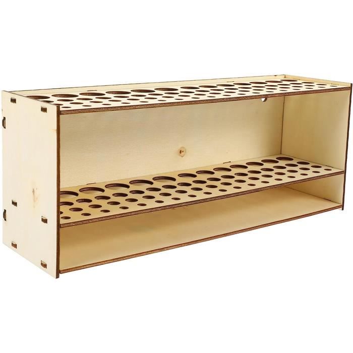 Plydolex Organiseur De Peinture En Bois Pour 74 Bouteilles Et 14 Pinceaux - Rangement Complet Pour Artistes