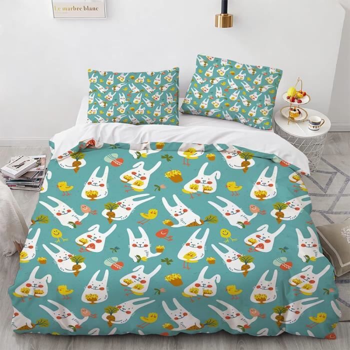 Housse De Couette 200X200 Fleurs Rouge Jaune Blanche Motif Fleurie Parure De Lit En Microfibre