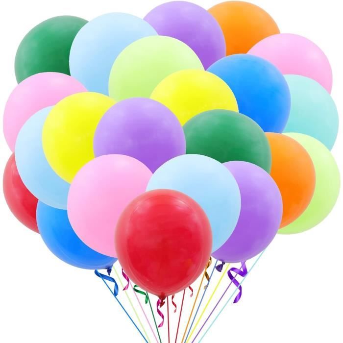 Ballons 100 Pcs, Lot De Ballon Anniversaire Ballon Gonflable Ballon  Baudruche, Multicolore Ballons Premium Pour Décoration De[q4281] -  Cdiscount Maison