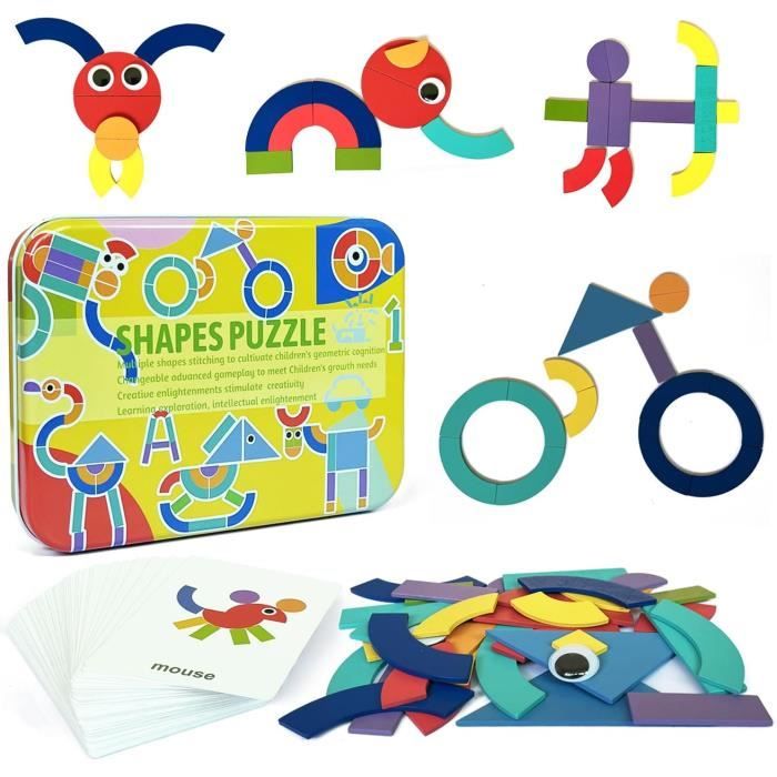 Mon Premier Tangram Magnétique – Jeu De Logique Éducatif Dès 3 Ans – Puzzle Géométrique Pour Enfants Et Adultes, Idéal Voyage