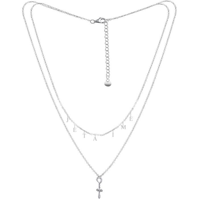 Collier Ras De Cou Argenté Avec Breloques Sac Et Cœur - Occasion - Sans Marque
