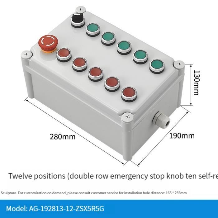 Boitier de commande avec bouton poussoir, bouton d'arrêt d'urgence - Boitier de commande pour sécurité machine