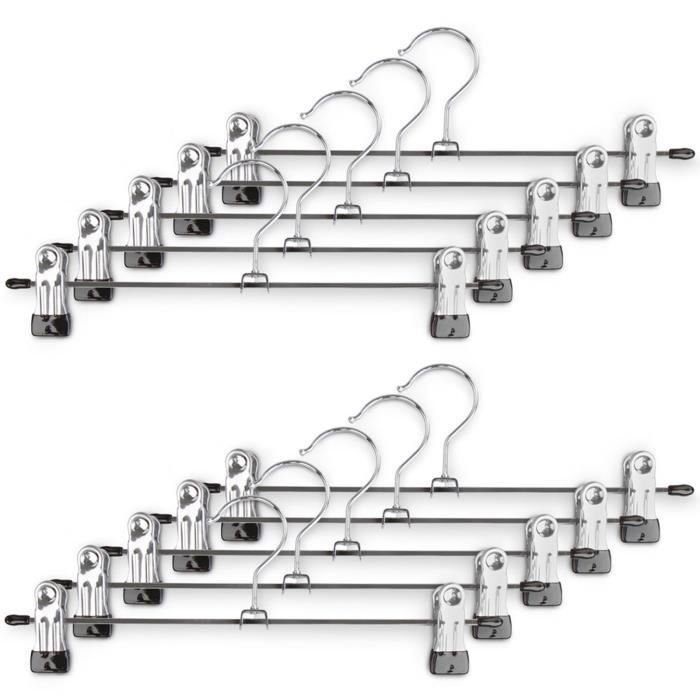 QWORK - 40 Pinces à Linge Inox - Crochets Portables Pour Pantalon, Serviettes, Chaussures