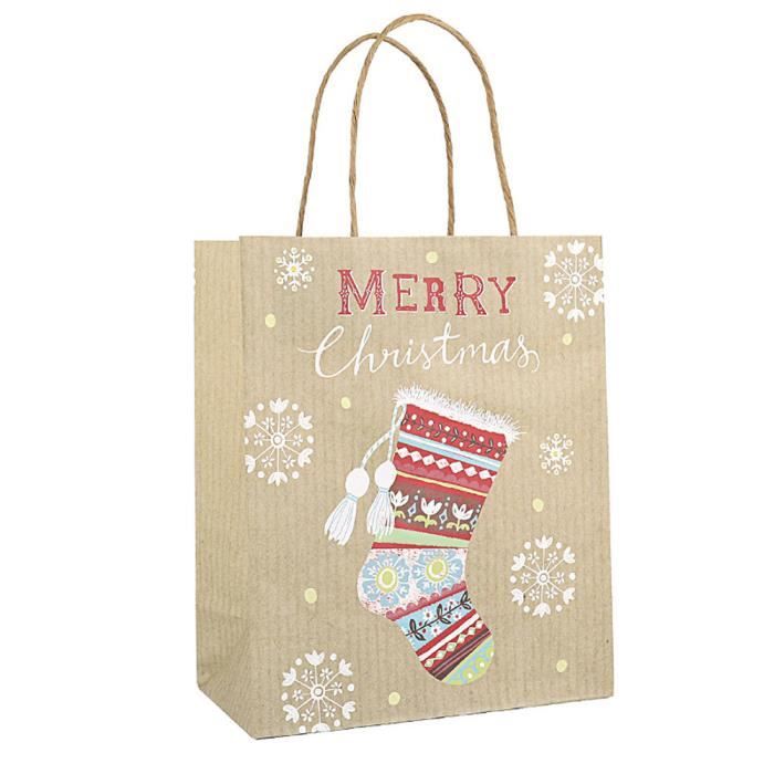 Th/ème de Noel 60 x 40 CM 5 Sac de Pere No/ël Parfait pour Les Cadeau et Les F/êtes de No/ël 5 Motifs Assortis