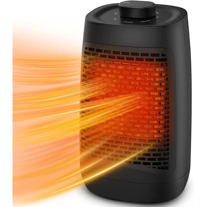 Radiateur Soufflant Céramique Pro Breeze 1800W - 2 Réglages, Mode Ventilateur, Noir, Neuf