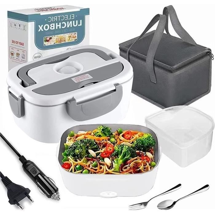 Boîte Chauffante Repas, 2 en 1 Lunch Box Chauffante Electrique 220V 12V
