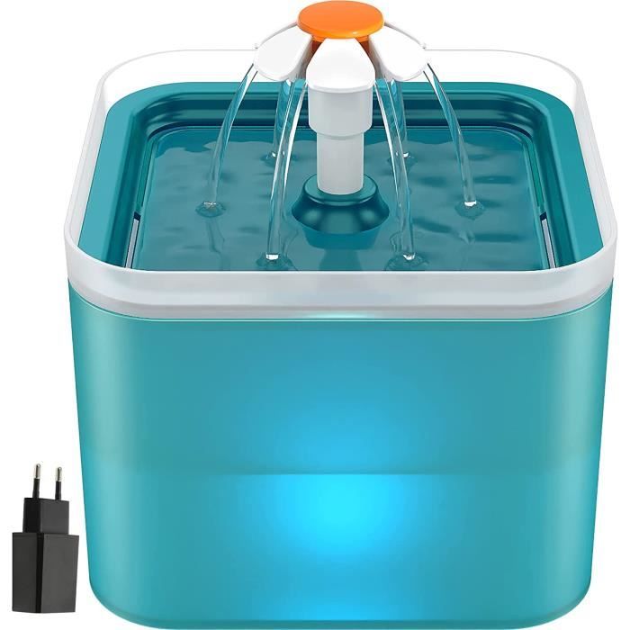Comparer les prix de Fontaine à Eau pour Chat Chien 2 L, Distributeur Eau pour Chat Silencieux avec Filtre Remplaçable, Verte