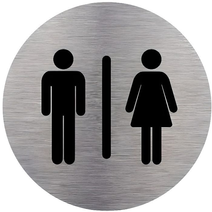 Flèche gauche Panneau WC en laiton Design plaque WC Autocollant W.03.M 