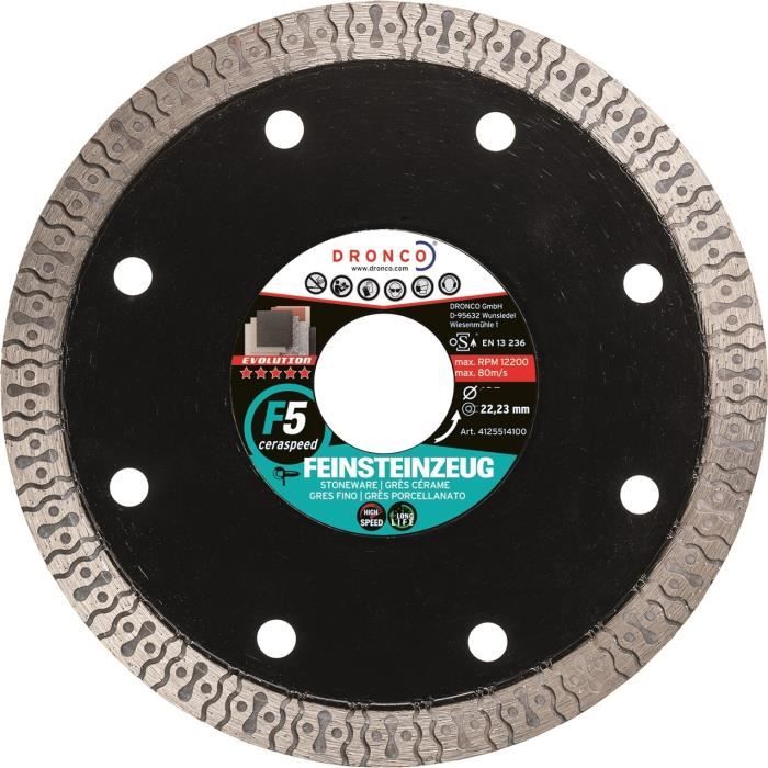 Disque A Tronconner Diamante 125 X 1 2 X 22 2 F5 Ceraspeed Pour