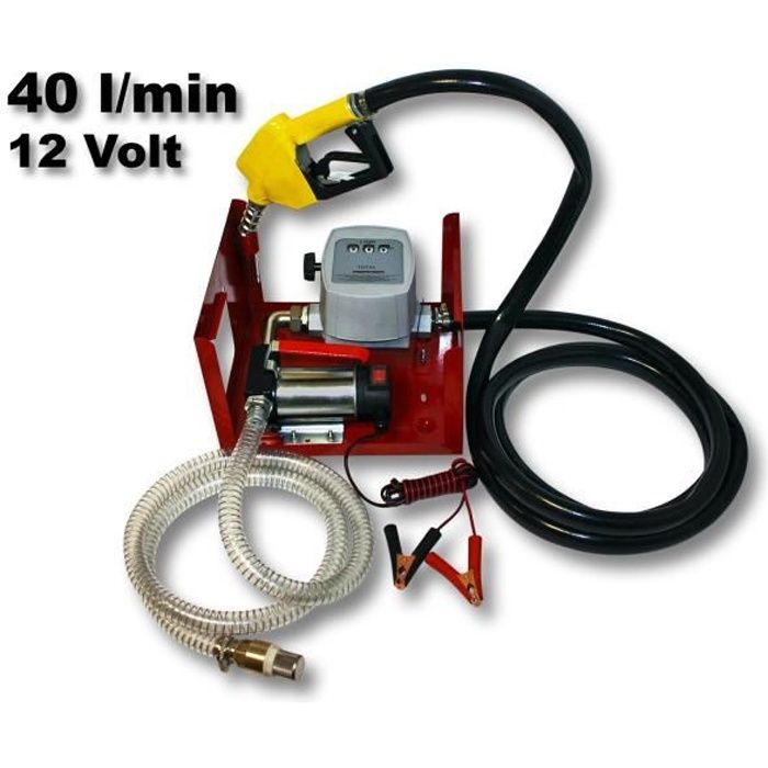Pompe à Fuel ou Gasoil bio Autoaspirante 12V/150W 40l/min Mobile