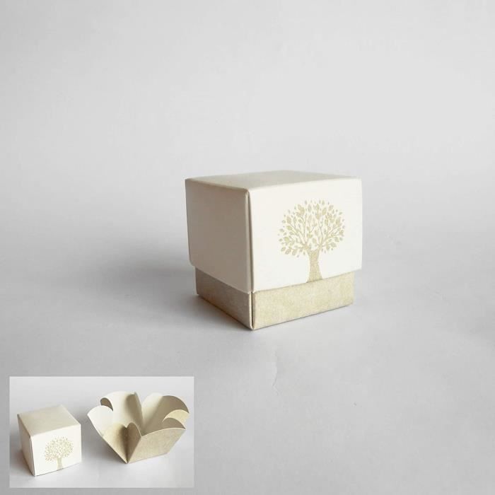 Confetti - Boîte Blanc Cube Confettis Insert Arbre Vie Set 20 ...