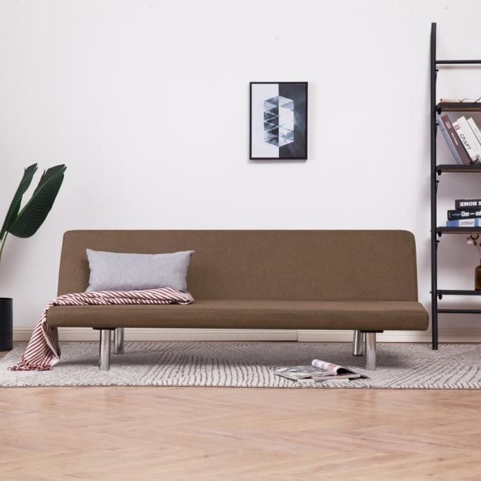(ONSALE)Sofa convertible - PARIS Canapé-lit - Marron Polyester®6004