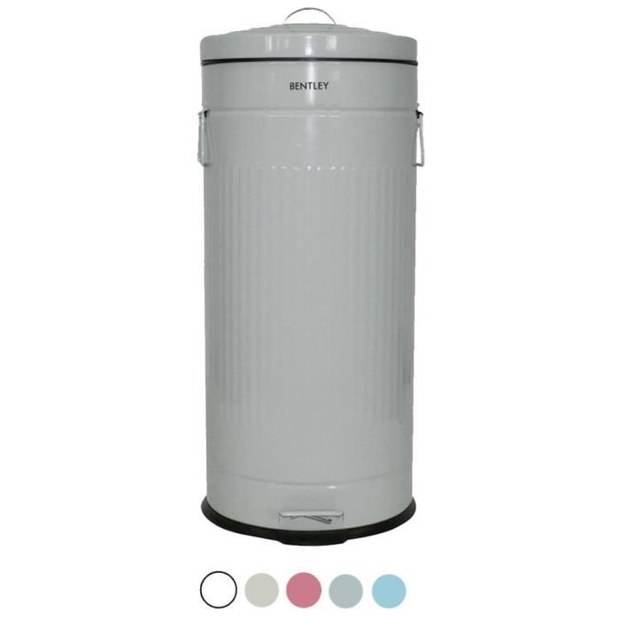 Bentley Home Poubelle De Cuisine A Pedale Style Retro Acier Gris 30 L Achat Vente Poubelle Corbeille Bentley Home Poubelle De Cdiscount