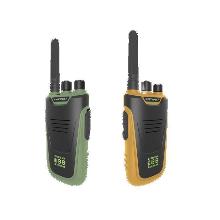 KIDYWOLF KIDYTALK Talkies-Walkies pour Enfants - Lot de 2 - Portée jusquà 6 km - Rechargeable - Vert & Jaune - 5+ KIDYWOLF KIDYTALK Talkies-Walkies pour Enfants - Lot de 2 - Portée jusquà 6 km - Rechargeable - Vert & Jaune - 5+