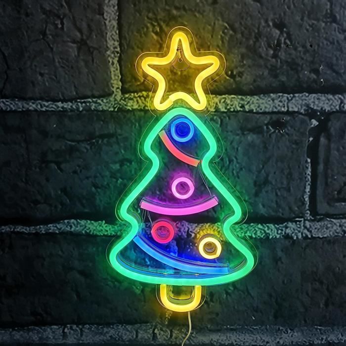 Arbre De Noël Néon Led Néon Panneau Lumineux Lampe Lampe Art Bar Fête