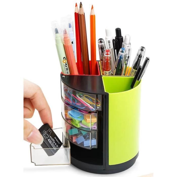 1 porte stylo,Porte Crayon rangement bureau ,Organisateur de bureau  tournant colorise 10x10cm - Cdiscount Beaux-Arts et Loisirs créatifs
