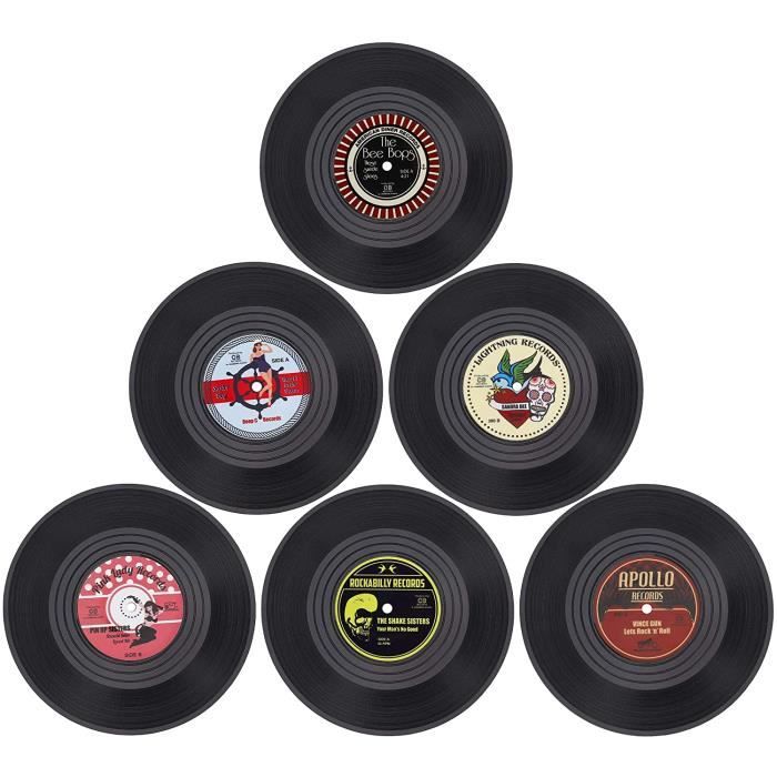 Dessous de Verre - Vintage - 6pcs - Antidérapant - Vinyle - Pour Bière Thé Café