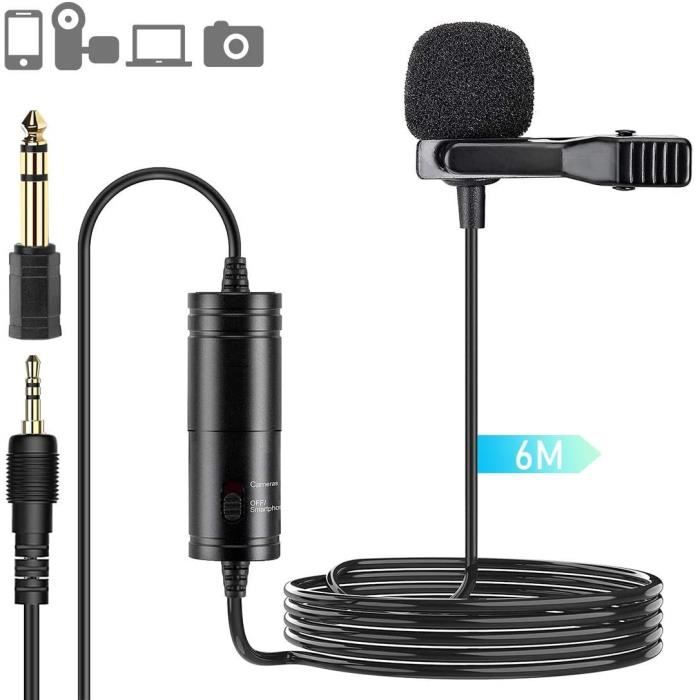 XIJ Micro-cravate Lavalier Microphone Cravate Filaire, Clip  Omnidirectionnel sur Microphone à Réduction de photo micro 7907079501083
