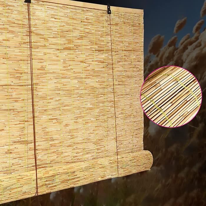 Rideau de Roseau NaturelStores Enrouleurs Stores en Paille Tissés À La Main Store pour
